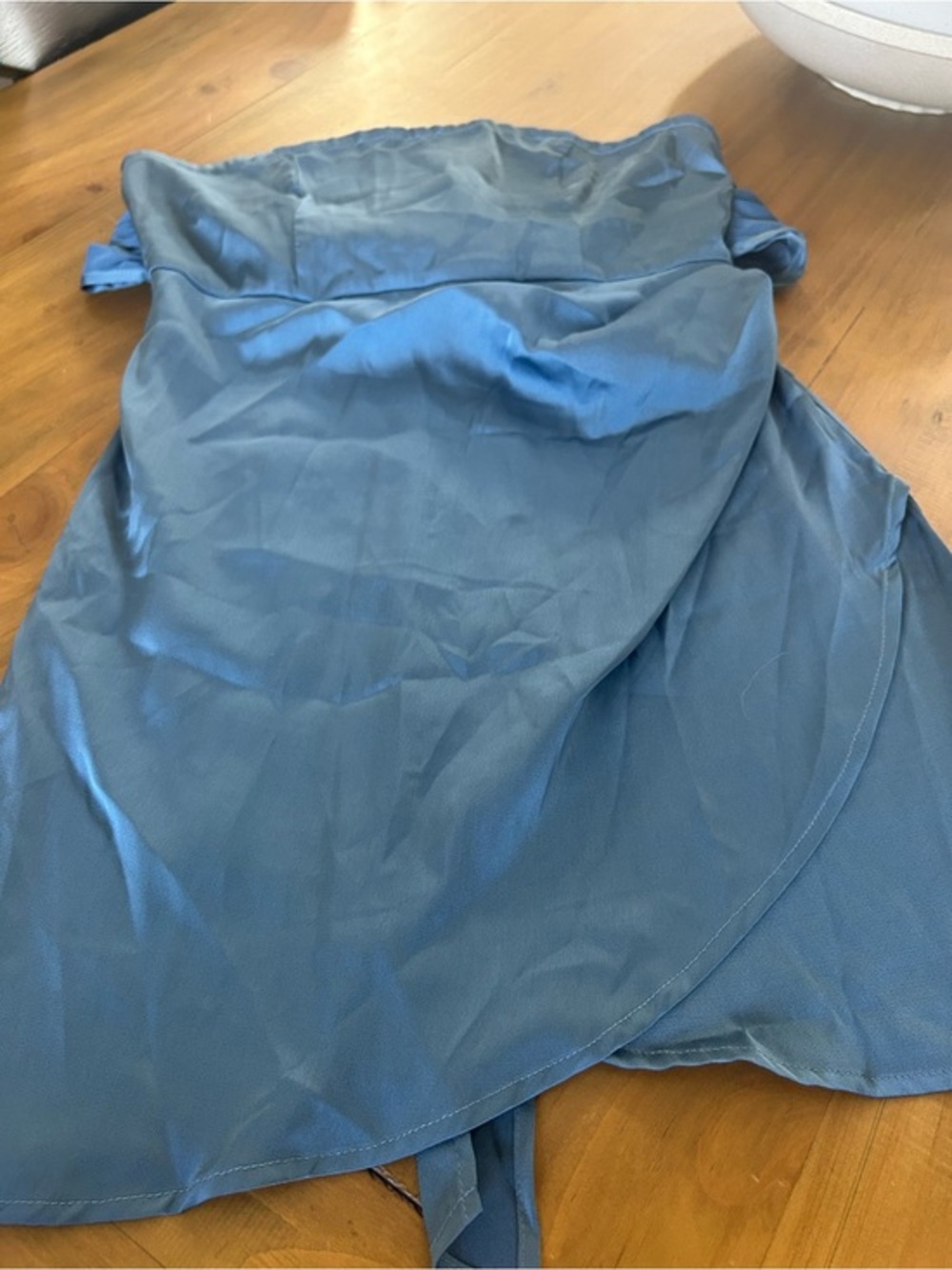 NWT Cider Blue Satin Strapless Mini Dress